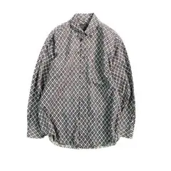 7BS3 総柄　コットン　長袖シャツ　インポート　ヴィンテージ　古着used