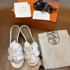 HERMES オラン サンダル ホワイト38のサムネイル