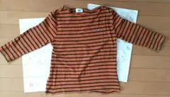 LACOSTE 七分袖 カットソー 40サイズ オレンジ・カーキストライプ