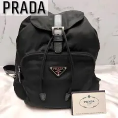 ✨定番・極美品✨プラダ 巾着リュック テスートナイロン 三角プレート ブラック