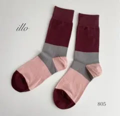 靴下　ソックス　レディース　3色カラー　ワインレッド×グレー×くすみピンク