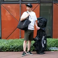 フォロー割引あり　完売品　キナシサイクル　ゴルフ　カートバッグ　トートバッグ黒 ラウンドトートバッグ(L) | 木梨サイクル