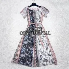 美品 グレースコンチネンタル エスニックプリントオフショルワンピース 定価4万