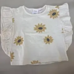 ZARA ひまわり柄 フリル袖 トップス 80cmのサムネイル