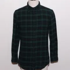 T*K様 UNIQLO チェックシャツ S フランネル 緑 美品