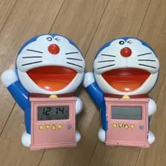 ドラえもん時計2個セット(動作確認済み、1個は正常、1個はアラーム機能無し)