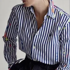 極美品 ポロラルフローレン シャツ スプラッターペイント M RELAXED