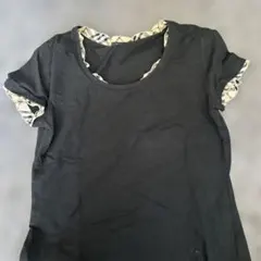 BURBERRY LONDON 半袖 Tシャツ ブラック フリル チェック
