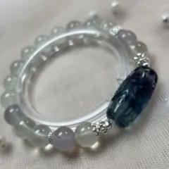天然石 フローライト九眼天珠 フローライト ブレスレット
