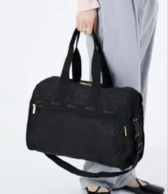 LeSportsac ボストンバッグ ブラック　パフィーブロッサムズ　黒　花柄