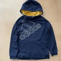 adidas フード付きトレーナー 130cm ネイビー裏起毛　軽い