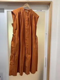 Uniqlo U ノースリーブシャツワンピース XL オレンジ