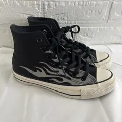 00s CONVERSE ブラック フレイムパターン ハイカット スニーカー 00s CONVERSE ブラック フレイムパターン ハイカット スニーカー