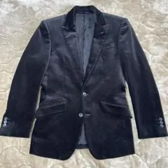 コムサコレクション ベロア ベルベット テーラードジャケット ドット柄 M 黒