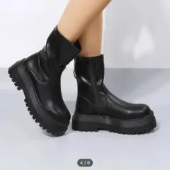 サイドゴアブーツ 厚底 ショートブーツ