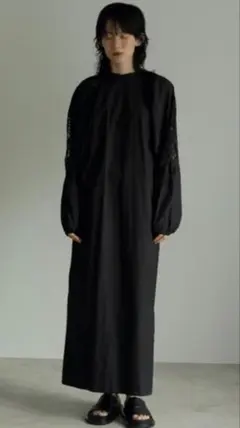 ☆anuke☆ Cutwork Embroidery Dress黒いワンピース