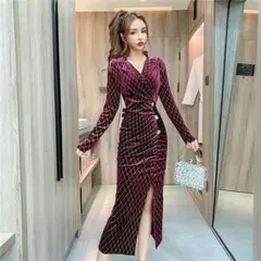 - 冬のベルベットドレス