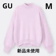 新品◎ GU スウェットライクハイネックセーター　ピンク
