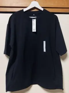 新品　GUドライストレッチオーバーサイズTシャツ　ブラック　L