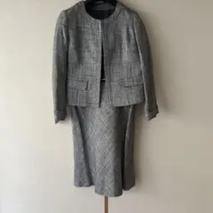 COMME CA ISM グレー チェック柄 セットアップ スカート