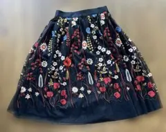 ☆美品☆ EPOCA THE SHOP 花柄刺繍 チュールスカート　サイズ40