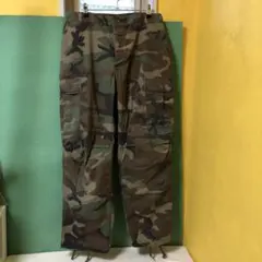 と37● 米軍 実物 80年代ウッドランドカモ カーゴパンツ
