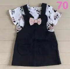 【新品】70cm H&M ミニーちゃん♡Tシャツ&ジャンパースカートセット