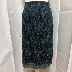 PAUL STUART ポールスチュアート 刺繍スカート タイトスカート6(M)のサムネイル