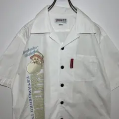 サンタワールド　オープンカラーシャツ　デカロゴ　サイズM ヴィンテージ 古着