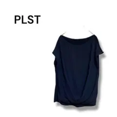 【プラステ】半袖シャツ　ブラウス　チュニック　シンプル　綺麗　ネイビー　M