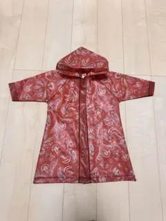 赤色ペイズリー柄 ベビーレインコート 95cmまで
