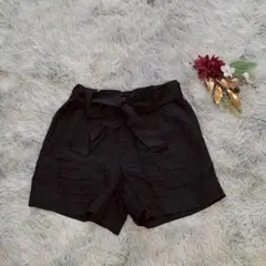 ロペピクニック（M）リネン100％ ショートパンツ リボンベルト 大人カジュアル