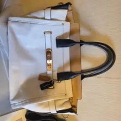 COACH ホワイト ブラック トートバッグ