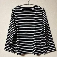 UNIQLO 長袖Tシャツ XL 黒白ストライプ