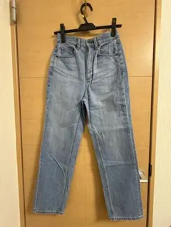 GU ハイライズストレートジーンズ丈標準70.0～74.0cm 63 ブルーXS