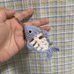 魚の骨 あみぐるみ キーホルダー ハンドメイド