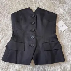 Cygneシーニュフロントボタンビスチェ Nelly　ブラック　1 cygne シーニュ】ビスチェ Nelly