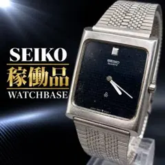 1986年製 【稼働品】セイコー シャリオ スクエア 腕時計 ブラック文字