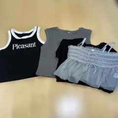 GU Pleasant ノースリーブタンクトップ 4点セット キッズMサイズ