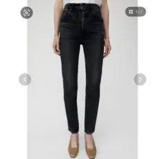 MOUSSY マウジー MVS BLACK SKINNYスキニーデニムパンツ26