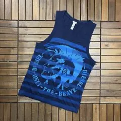DIESEL ダメージ加工 ボーダー ノースリーブ トップス タンクトップのサムネイル