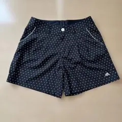 adidas golfドット柄 レディースタック入りショートパンツ 黒