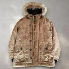 古着 ミリタリージャケット リアルファー付きL