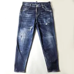 新品未使用 DSQUARED2 ディースクエアード スキニーダン デニム38 DSQUARED2 ディースクエアード S74LB1043 Dark Ripped Blue Wash