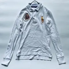 ポロラルフローレン 長袖 ラガーシャツ L 白 マーサークラブ 
