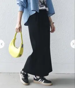 美品　SHIPS リブ ジャージー 2WAY ストレッチ スカートのサムネイル