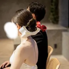 リボンボンネ サテン ウェディング