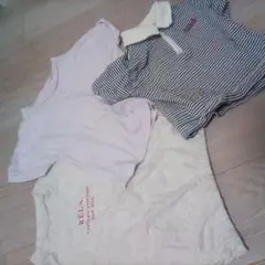 Tシャツ 3枚セット (ラベンダー・ストライプ・グレー)