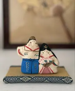 ひな祭り　雛人形　和紙人形　9.5cm　台座付き