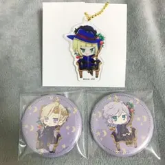 ツイステカフェ　ポムフィオーレ寮　アクキー　缶バッジ